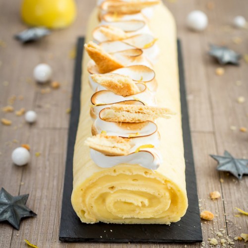 Recette Bûche de Noël façon tarte au citron meringuée
