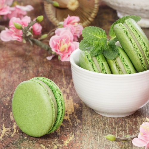 Recette Macarons « surprise » au thé vert Matcha