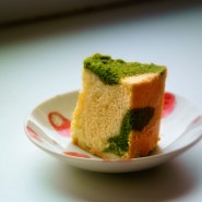 Cake marbré au thé Matcha et chocolat blanc