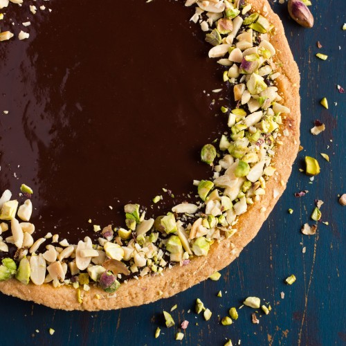 Recette Tarte au chocolat, noix & noisettes