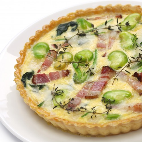 Recette Quiche aux fèves et lardons