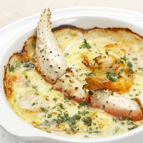 Recette Gratins de crabe flambés au cognac