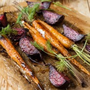 Carottes et betteraves aux amandes grillées