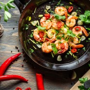 Gambas au gingembre et au piment