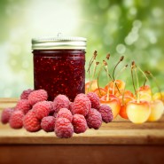 Confiture de cerises blanches framboisée