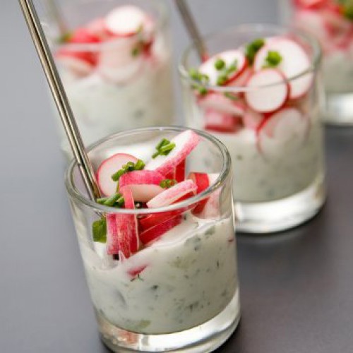 Recette Verrine de radis, crème de de gorgonzola