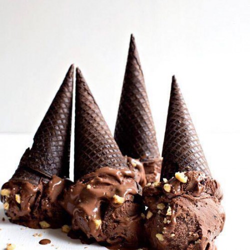 Recette Glace au chocolat et morceaux de brownie