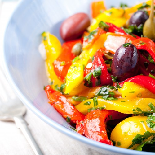 Recette Trio de poivrons en salade