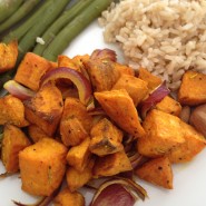 Patate douce au four aux amandes et physalis sec