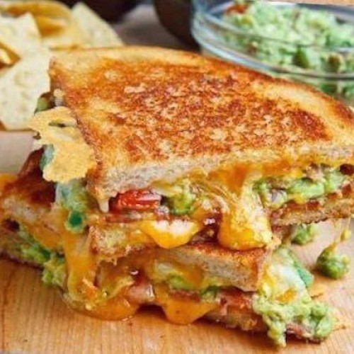 Recette Le grilled chesse au bacon et guacamole