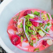 Ceviche de dorade royale et framboises