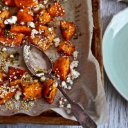 Courge rôtie à la feta et au miel