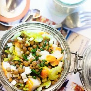 Salade de lentilles au céleri et haddock