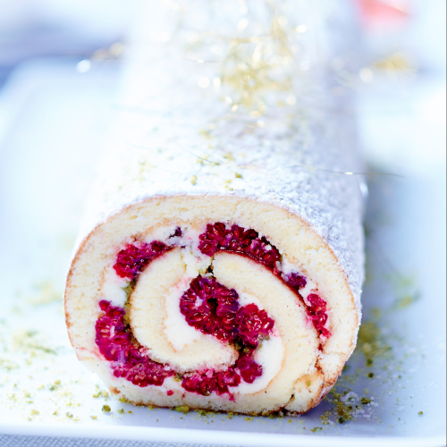 Recette Bûche framboise pistache