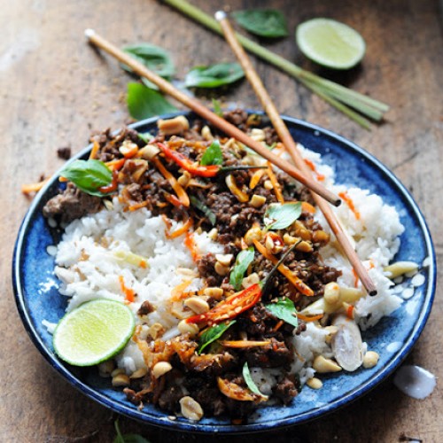 Recette Boeuf haché et parfumé à la thaï