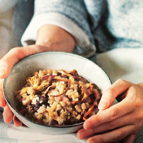 Recette Risotto de crozets aux champignons et lard