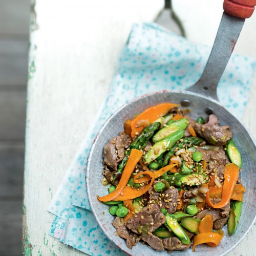 Recette Wok de boeuf aux légumes croquants