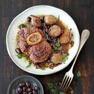 Tajine de jarret de veau aux olives et aux pommes de terre