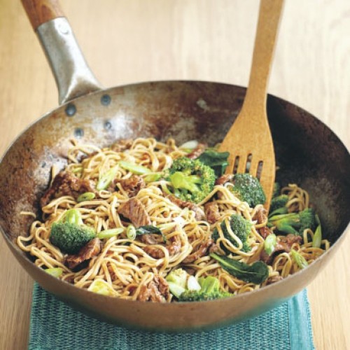 Recette Nouilles sautées au boeuf et au brocoli