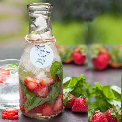 Recette Eau fraises-basilic