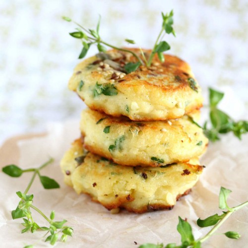 Recette Galettes de purée aux herbes et graines