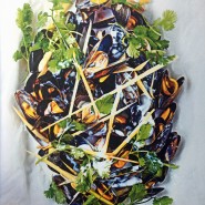 Papillotes de moules à la citronnelle