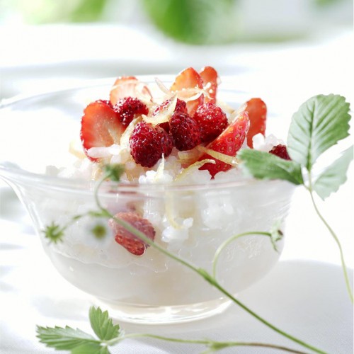 Recette Riz au lait aux fraises et fraises des bois