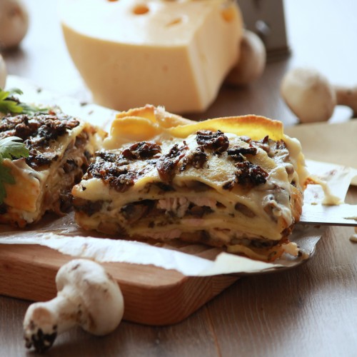 Recette Lasagnes au poulet et champignons