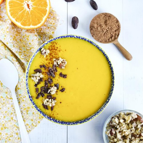 Recette Velouté de potimarron, orange et cacao