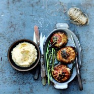 Paupiettes de veau au beurre de sauge, purée de céleri rave