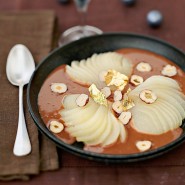 Soupe de poires au praliné