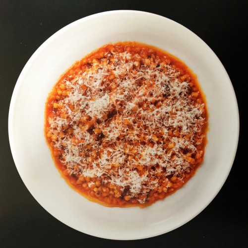 Recette Fregola sarda, sauce tomate et parmesan