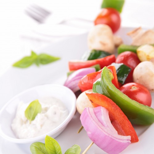 Recette Brochettes de légumes sauce menthe