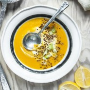 Soupe carottes-agrumes au sarrasin