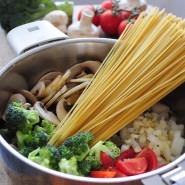 One pot pasta crémeux aux brocolis et champignons
