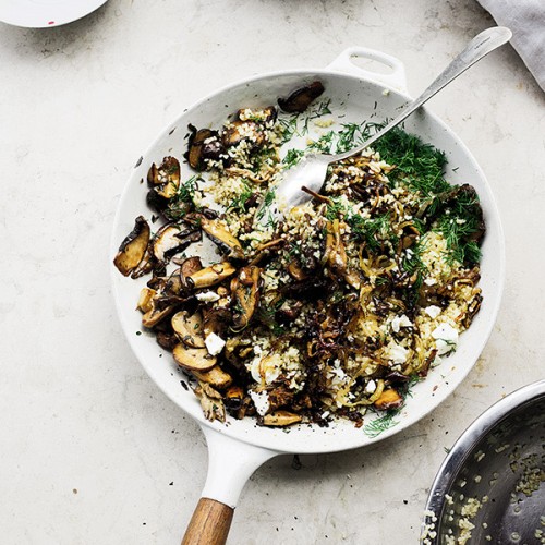 Recette Boulgour aux champignons et à la feta