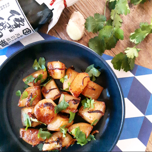 Recette Navets caramélisés à la sauce soja et au gingembre