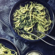 Linguines au pesto de cresson amandes et pécorino