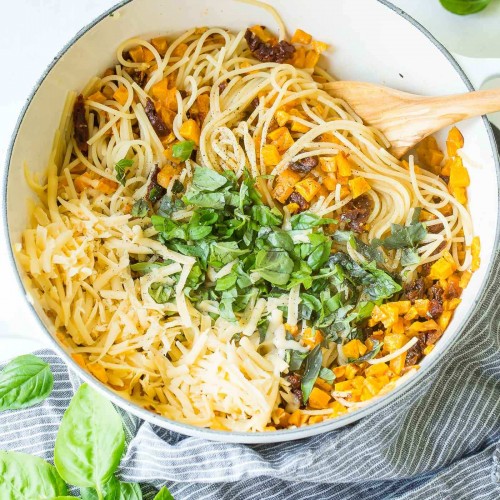 Recette Spaghettis à la courge musquée