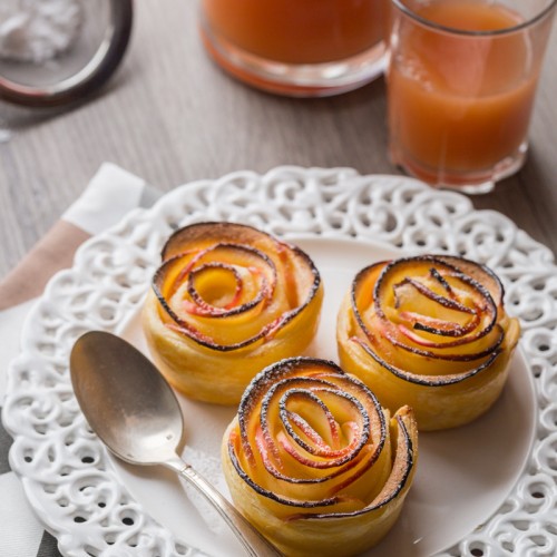 Recette Roses de pommes feuilletées