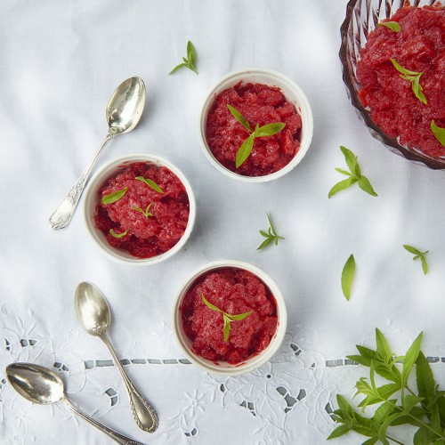 Recette Granité de fraises à la verveine