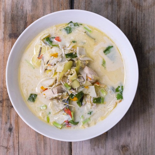 Recette Soupe tom kha kai de poulet au lait de coco