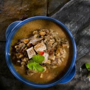 Soupe de petit épeautre aux cèpes et au poulet