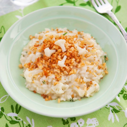 Recette Risotto au chou-fleur persillade aux noix & gorgonzola