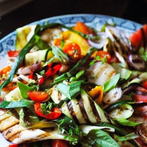 Recette Grande salade d'été aux légumes grillés