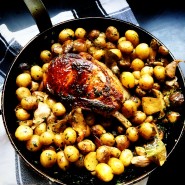 Côte de veau et champignons au poêlon