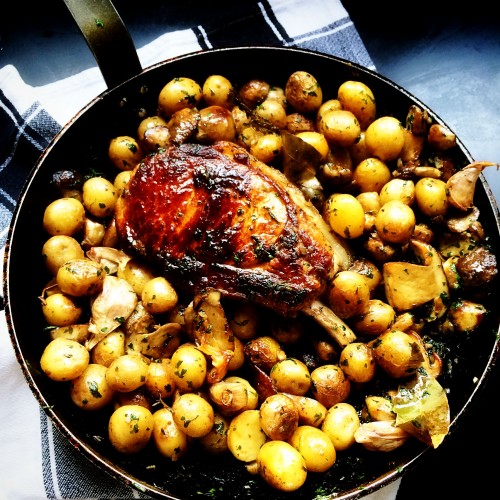 Recette Côte de veau et champignons au poêlon